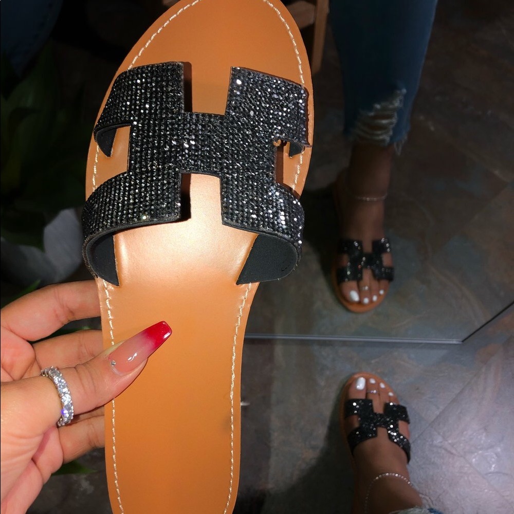 NEW! Glitter slide sandals!!
